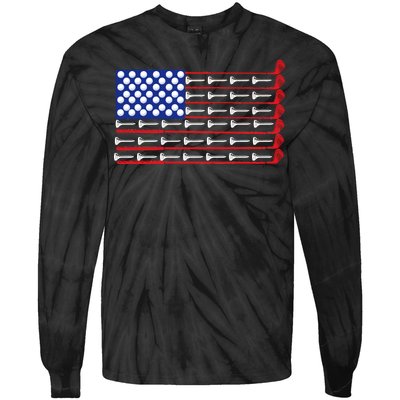 American Golf USA Flag Tie-Dye Long Sleeve Shirt