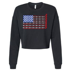 American Golf USA Flag Cropped Pullover Crew