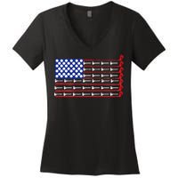 American Golf USA Flag Women's V-Neck T-Shirt