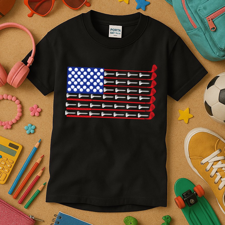American Golf USA Flag Kids T-Shirt