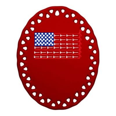 American Golf USA Flag Ceramic Oval Ornament