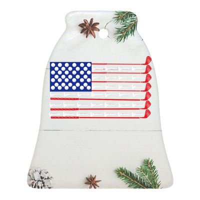 American Golf USA Flag Ceramic Bell Ornament