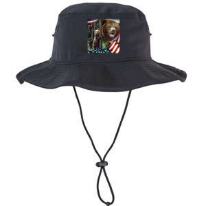 American Grizzly American Flag Bear Family Legacy Cool Fit Booney Bucket Hat