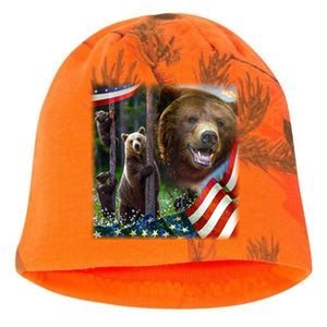 American Grizzly American Flag Bear Family Kati - Camo Knit Beanie