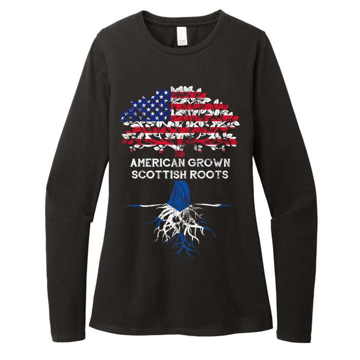 American Grown Scottish Roots Womens CVC Long Sleeve Shirt