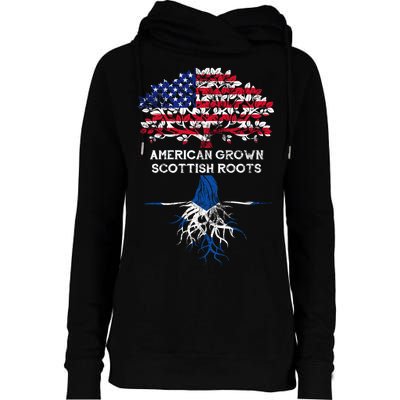 American Grown Scottish Roots Womens Funnel Neck Pullover Hood