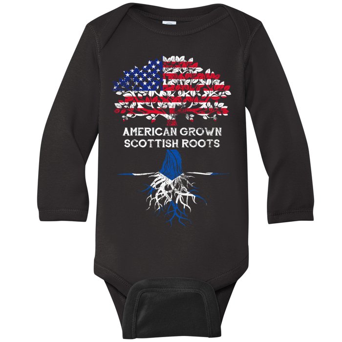 American Grown Scottish Roots Baby Long Sleeve Bodysuit