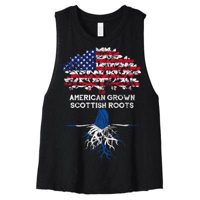 American Grown Scottish Roots Women's Racerback Cropped Tank