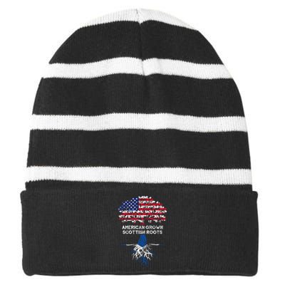 American Grown Scottish Roots Striped Beanie with Solid Band