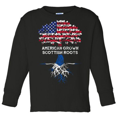 American Grown Scottish Roots Toddler Long Sleeve Shirt