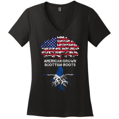 American Grown Scottish Roots Women's V-Neck T-Shirt