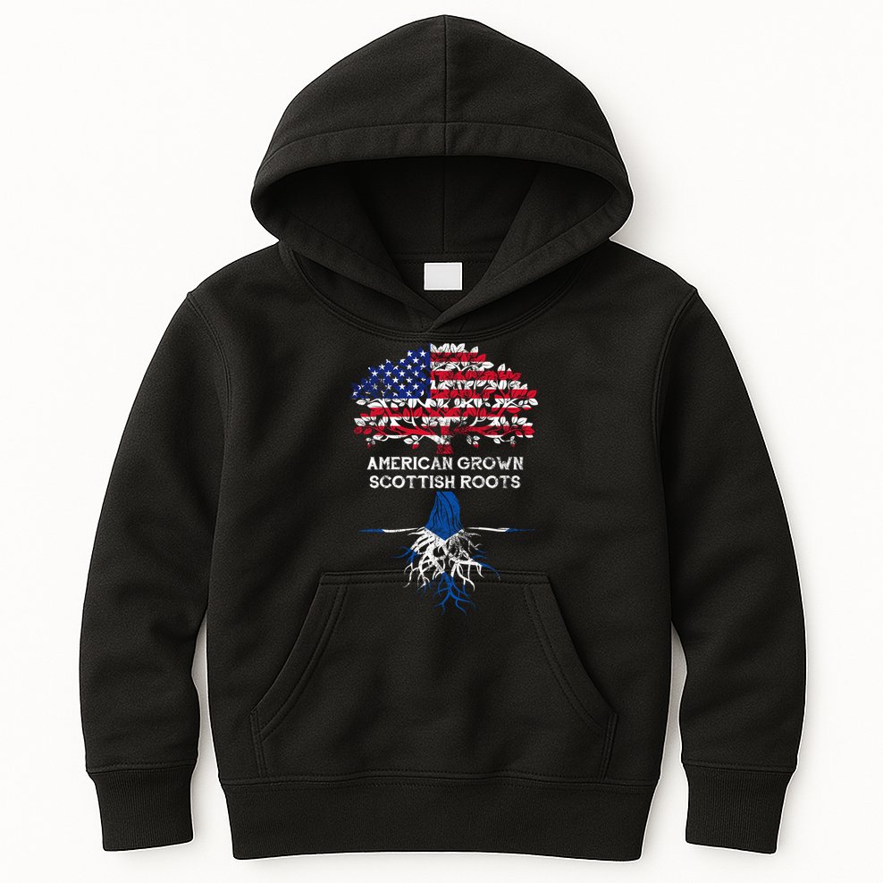 American Grown Scottish Roots Kids Hoodie
