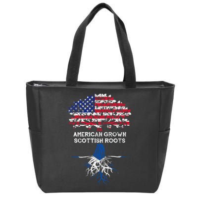 American Grown Scottish Roots Zip Tote Bag