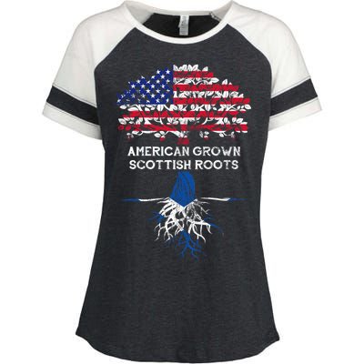 American Grown Scottish Roots Enza Ladies Jersey Colorblock Tee