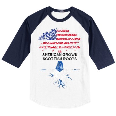 American Grown Scottish Roots Baseball Sleeve Shirt