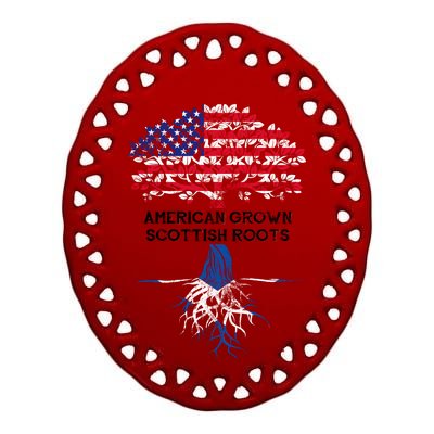 American Grown Scottish Roots Ceramic Oval Ornament