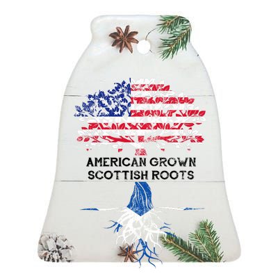 American Grown Scottish Roots Ceramic Bell Ornament