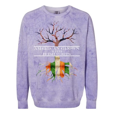 American Grown With Irish Roots Colorblast Crewneck Sweatshirt