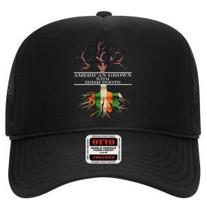 American Grown With Irish Roots High Crown Mesh Back Trucker Hat