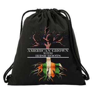 American Grown With Irish Roots Drawstring Bag