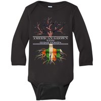 American Grown With Irish Roots Baby Long Sleeve Bodysuit