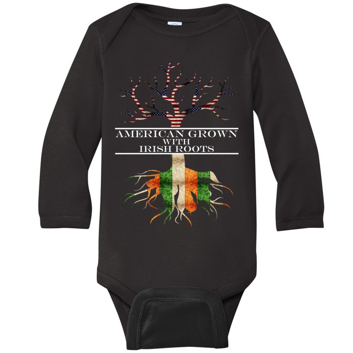 American Grown With Irish Roots Baby Long Sleeve Bodysuit