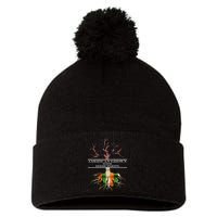 American Grown With Irish Roots Pom Pom 12in Knit Beanie