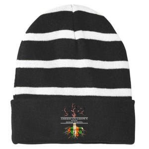 American Grown With Irish Roots Striped Beanie with Solid Band