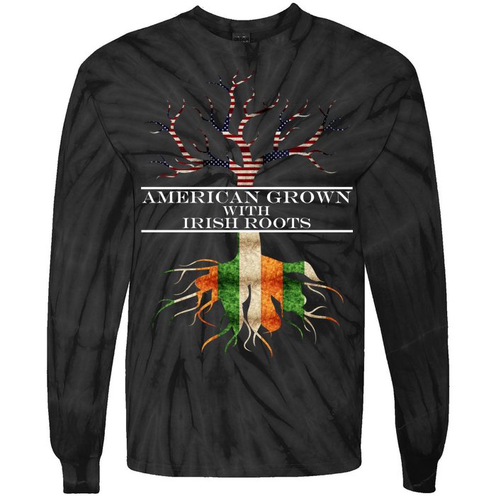 American Grown With Irish Roots Tie-Dye Long Sleeve Shirt