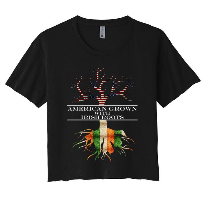 American Grown With Irish Roots Women's Crop Top Tee