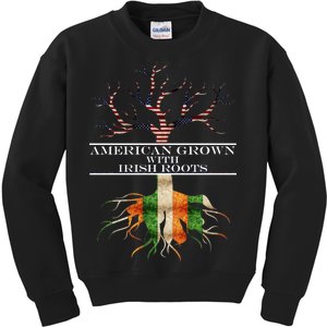 American Grown With Irish Roots Kids Sweatshirt