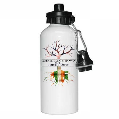 American Grown With Irish Roots Aluminum Water Bottle 