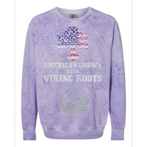 American Grown With Viking Roots Colorblast Crewneck Sweatshirt