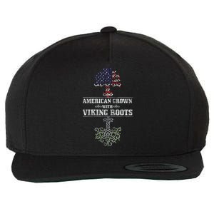 American Grown With Viking Roots Wool Snapback Cap