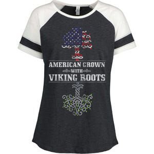 American Grown With Viking Roots Enza Ladies Jersey Colorblock Tee