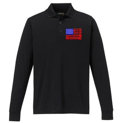 American Guitar Performance Long Sleeve Polo