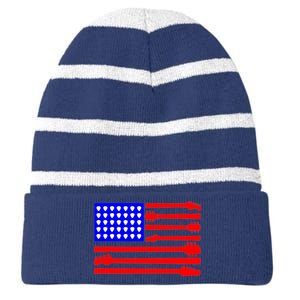 American Guitar Striped Beanie with Solid Band