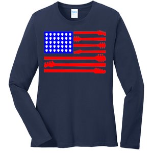 American Guitar Ladies Long Sleeve Shirt