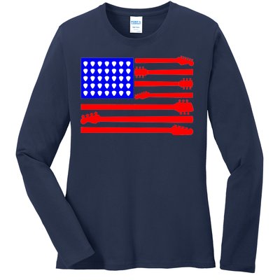 American Guitar Ladies Long Sleeve Shirt