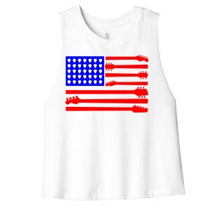 American Guitar Women's Racerback Cropped Tank