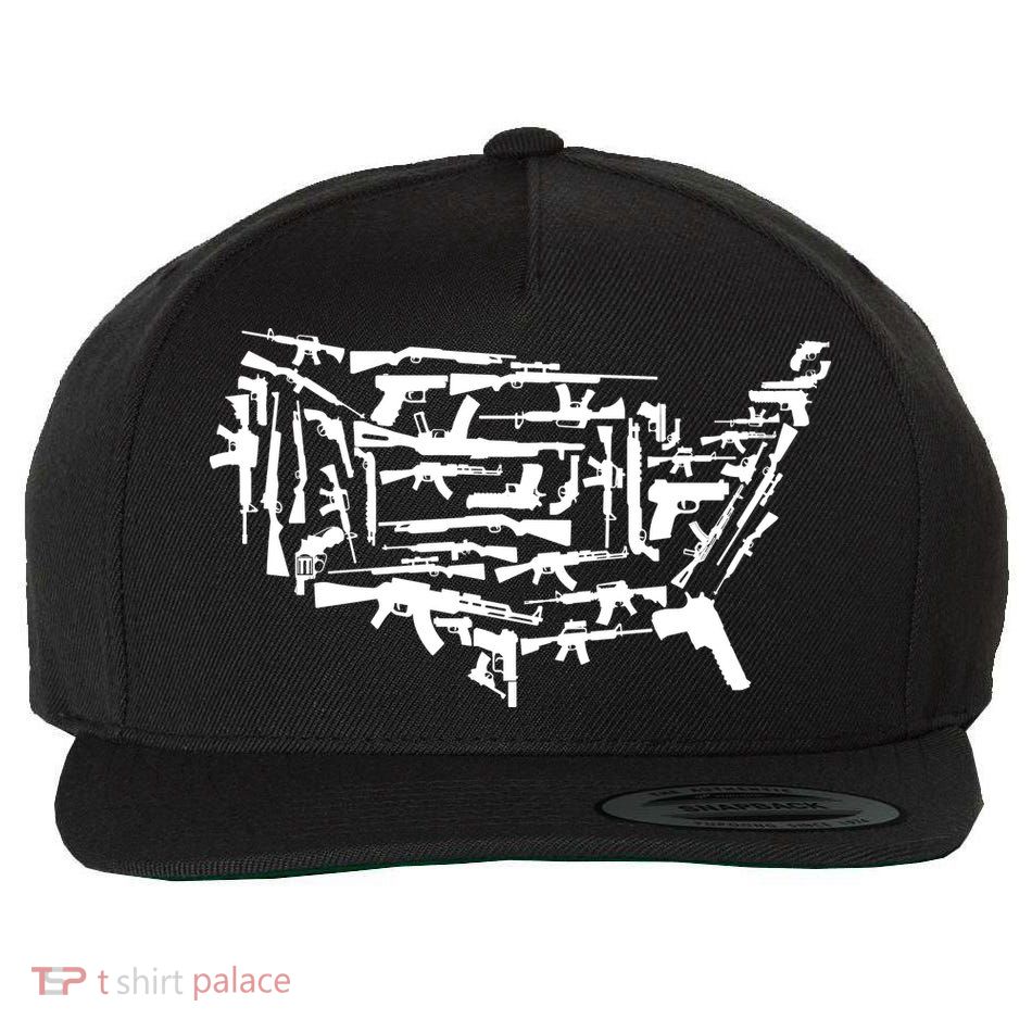 American Gun Map Wool Snapback Cap