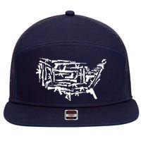 American Gun Map 7 Panel Mesh Trucker Snapback Hat
