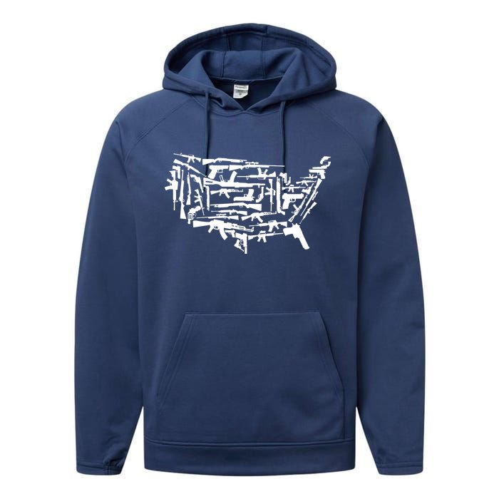 American Gun Map Performance Fleece Hoodie