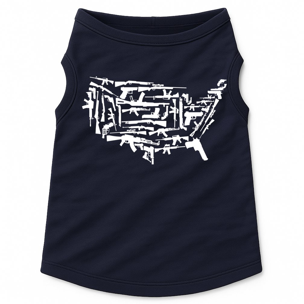 American Gun Map Doggie Tank
