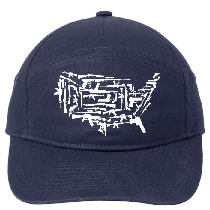 American Gun Map 7-Panel Snapback Hat