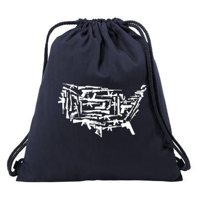 American Gun Map Drawstring Bag