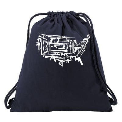 American Gun Map Drawstring Bag