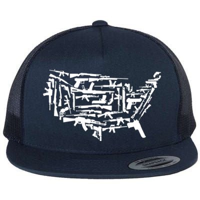 American Gun Map Flat Bill Trucker Hat