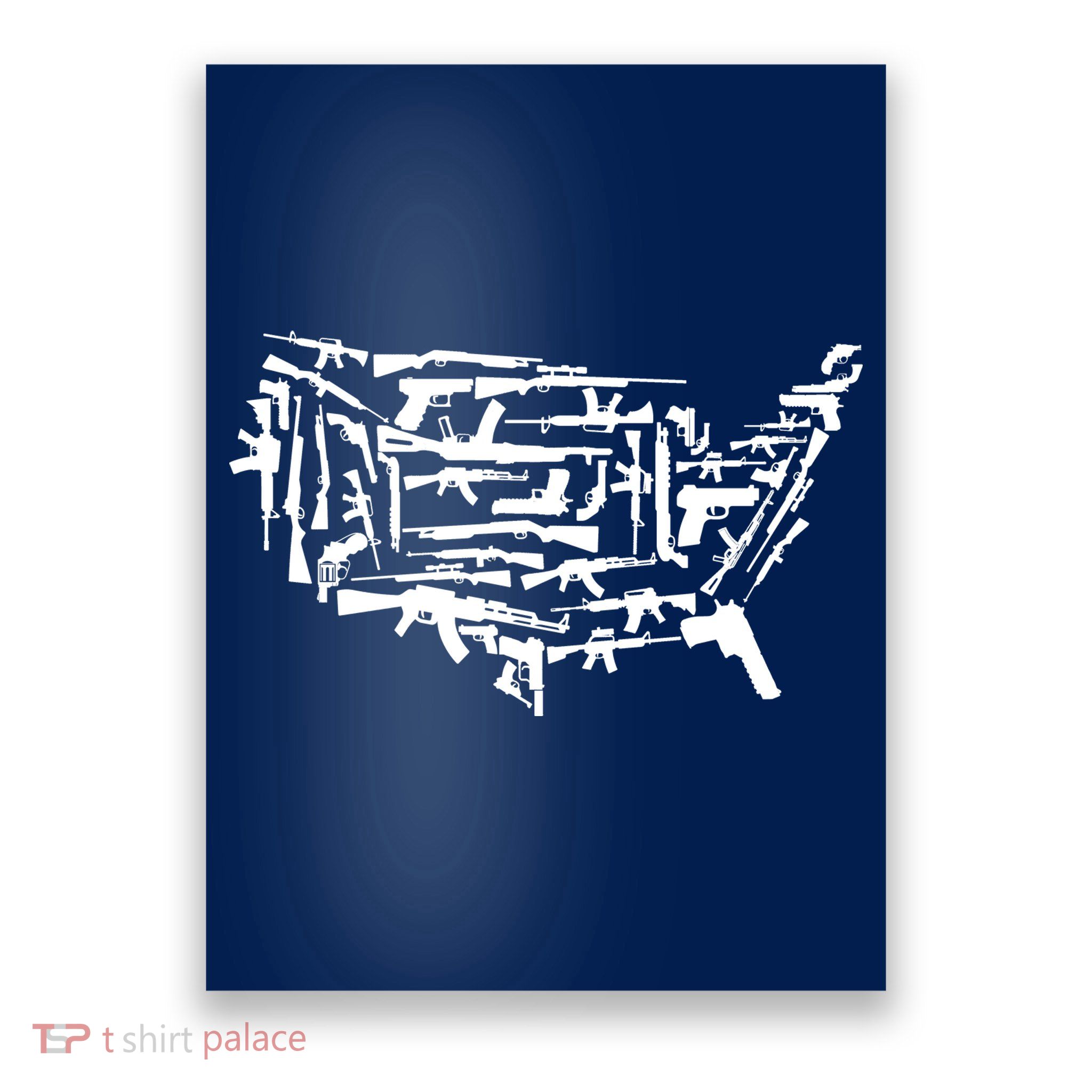American Gun Map Poster