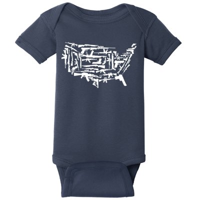 American Gun Map Baby Bodysuit